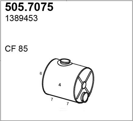 ASSO 505.7075 - Середній / кінцевий глушник ОГ autocars.com.ua
