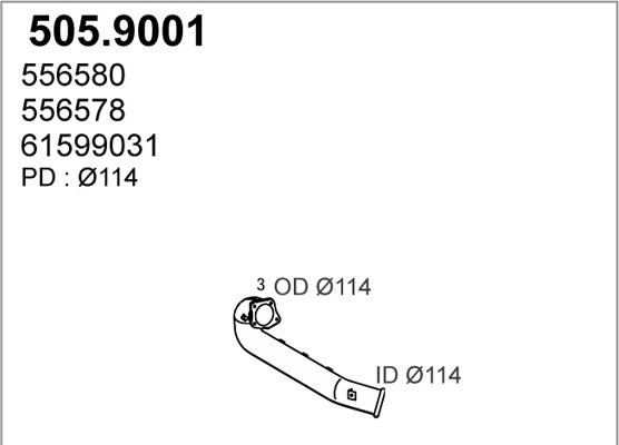 ASSO 505.9001 - Труба вихлопного газу autocars.com.ua