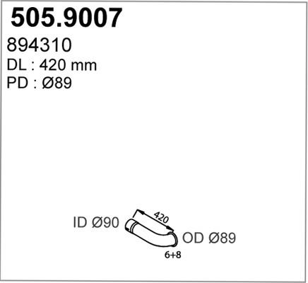 ASSO 505.9007 - Труба вихлопного газу autocars.com.ua