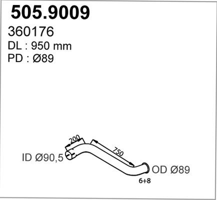 ASSO 505.9009 - Труба вихлопного газу autocars.com.ua