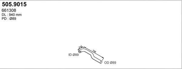 ASSO 505.9015 - Труба выхлопного газа avtokuzovplus.com.ua