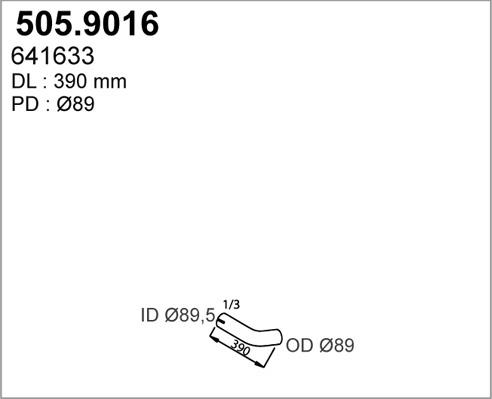 ASSO 505.9016 - Труба выхлопного газа avtokuzovplus.com.ua