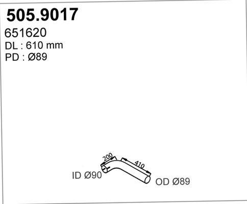 ASSO 505.9017 - Труба выхлопного газа avtokuzovplus.com.ua