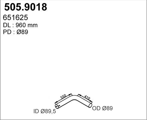 ASSO 505.9018 - Труба выхлопного газа avtokuzovplus.com.ua