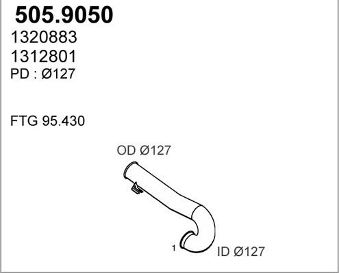 ASSO 505.9050 - Труба вихлопного газу autocars.com.ua