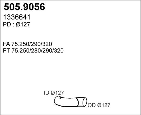 ASSO 505.9056 - Труба вихлопного газу autocars.com.ua