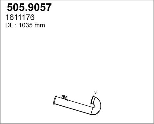 ASSO 505.9057 - Труба вихлопного газу autocars.com.ua