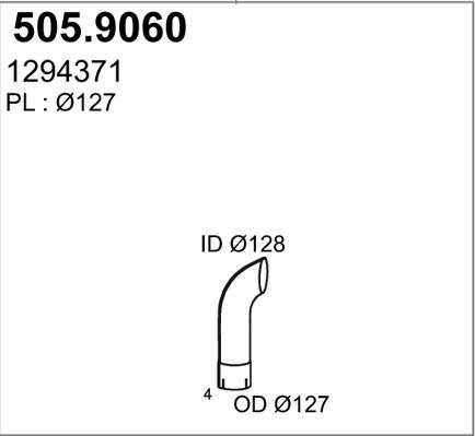 ASSO 505.9060 - Труба вихлопного газу autocars.com.ua