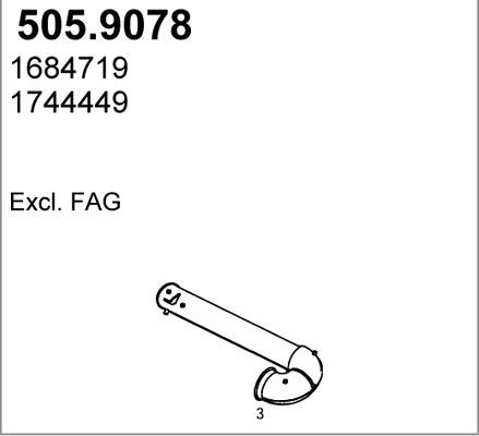 ASSO 505.9078 - Труба вихлопного газу autocars.com.ua