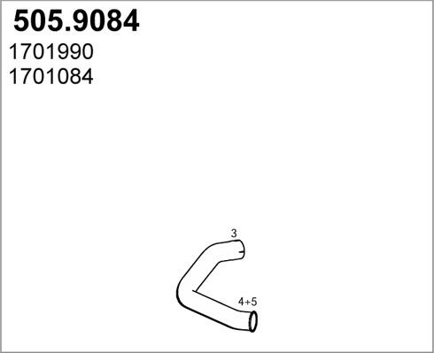 ASSO 505.9084 - Труба вихлопного газу autocars.com.ua