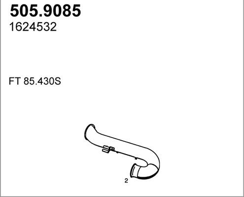ASSO 505.9085 - Труба вихлопного газу autocars.com.ua