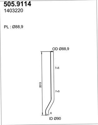ASSO 505.9114 - Труба выхлопного газа avtokuzovplus.com.ua