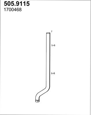 ASSO 505.9115 - Труба выхлопного газа avtokuzovplus.com.ua
