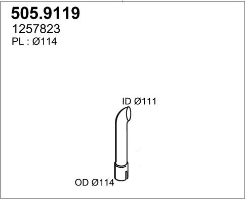 ASSO 505.9119 - Труба вихлопного газу autocars.com.ua