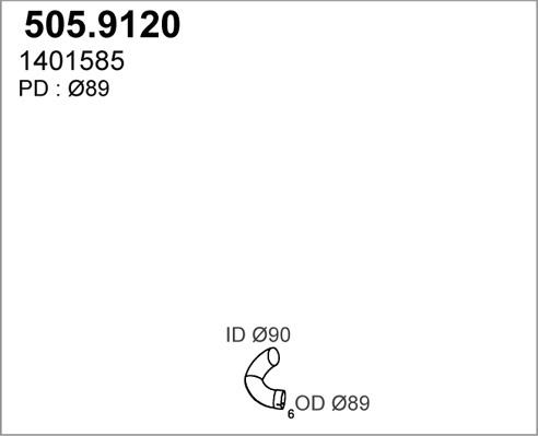 ASSO 505.9120 - Труба выхлопного газа avtokuzovplus.com.ua