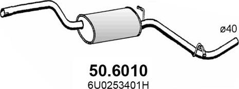 ASSO 50.6010 - Средний глушитель выхлопных газов avtokuzovplus.com.ua