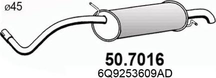 ASSO 50.7016 - Глушитель выхлопных газов, конечный autodnr.net