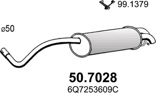 ASSO 50.7028 - Глушитель выхлопных газов, конечный avtokuzovplus.com.ua