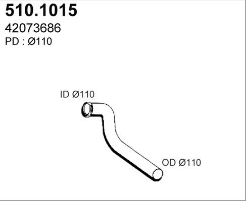 ASSO 510.1015 - Труба выхлопного газа avtokuzovplus.com.ua
