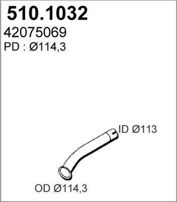 ASSO 510.1032 - Труба выхлопного газа avtokuzovplus.com.ua