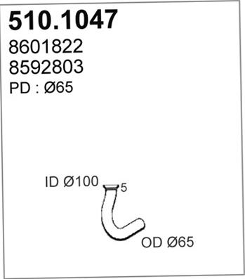 ASSO 510.1047 - Труба выхлопного газа avtokuzovplus.com.ua