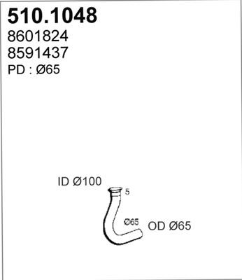ASSO 510.1048 - Труба выхлопного газа avtokuzovplus.com.ua