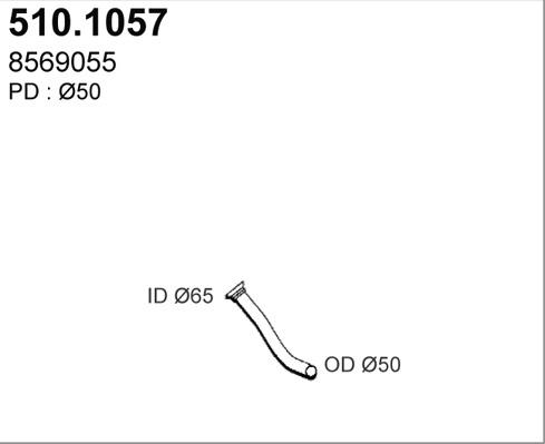 ASSO 510.1057 - Труба выхлопного газа avtokuzovplus.com.ua