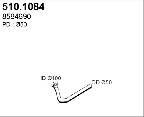 ASSO 510.1084 - Труба выхлопного газа avtokuzovplus.com.ua