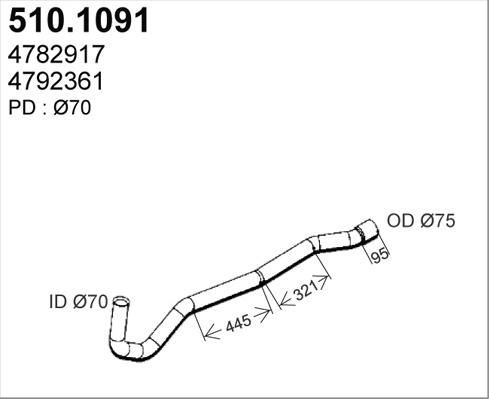 ASSO 510.1091 - Труба выхлопного газа avtokuzovplus.com.ua