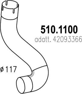 ASSO 510.1100 - Труба вихлопного газу autocars.com.ua