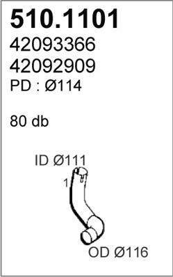 ASSO 510.1101 - Труба вихлопного газу autocars.com.ua