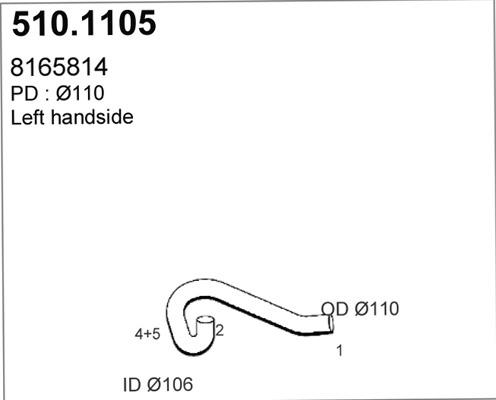 ASSO 510.1105 - Труба вихлопного газу autocars.com.ua