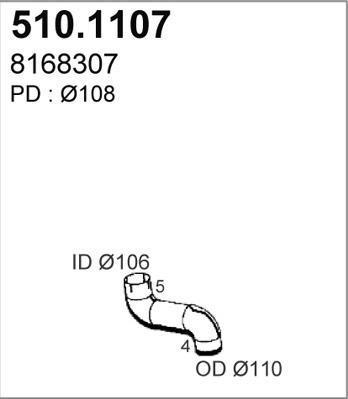 ASSO 510.1107 - Труба вихлопного газу autocars.com.ua