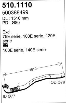 ASSO 510.1110 - Труба вихлопного газу autocars.com.ua