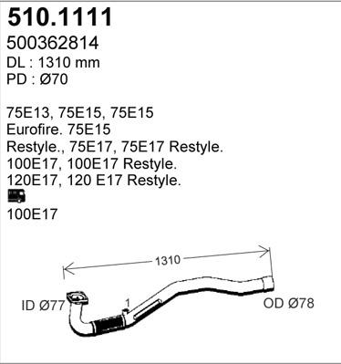 ASSO 510.1111 - Труба выхлопного газа avtokuzovplus.com.ua