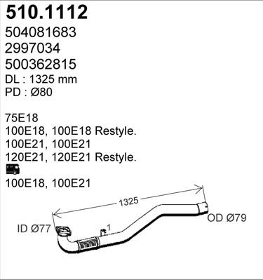 ASSO 510.1112 - Труба вихлопного газу autocars.com.ua