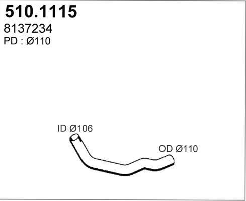 ASSO 510.1115 - Труба вихлопного газу autocars.com.ua