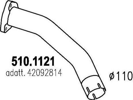 ASSO 510.1121 - Труба вихлопного газу autocars.com.ua