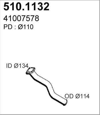 ASSO 510.1132 - Труба вихлопного газу autocars.com.ua