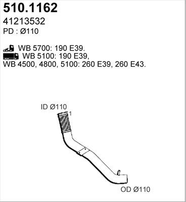 ASSO 510.1162 - Труба выхлопного газа avtokuzovplus.com.ua