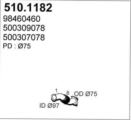 ASSO 510.1182 - Труба выхлопного газа avtokuzovplus.com.ua