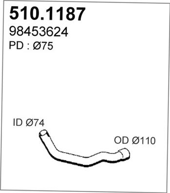 ASSO 510.1187 - Труба выхлопного газа avtokuzovplus.com.ua
