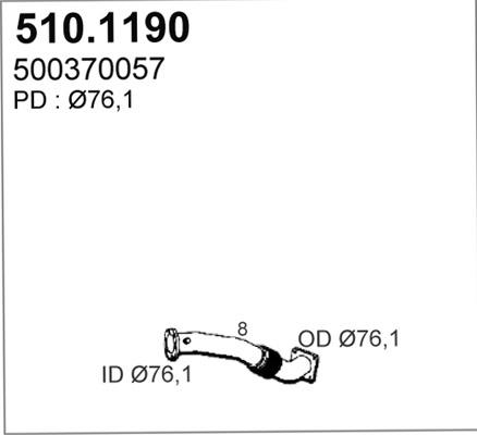 ASSO 510.1190 - Труба выхлопного газа avtokuzovplus.com.ua