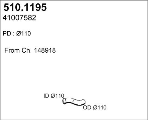 ASSO 510.1195 - Труба выхлопного газа avtokuzovplus.com.ua