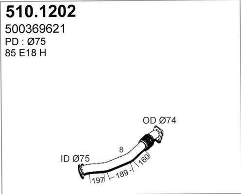ASSO 510.1202 - Труба выхлопного газа avtokuzovplus.com.ua