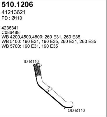 ASSO 510.1206 - Труба выхлопного газа avtokuzovplus.com.ua
