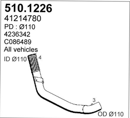 ASSO 510.1226 - Труба вихлопного газу autocars.com.ua