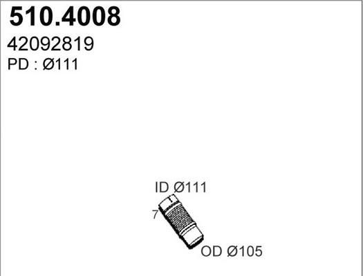 ASSO 510.4008 - Гофрована труба вихлопна система autocars.com.ua