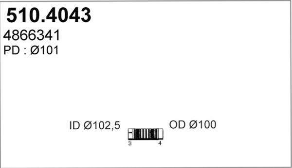ASSO 510.4043 - Гофрована труба вихлопна система autocars.com.ua