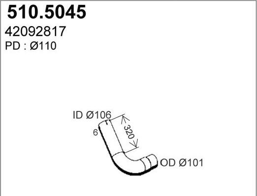 ASSO 510.5045 - Труба вихлопного газу autocars.com.ua